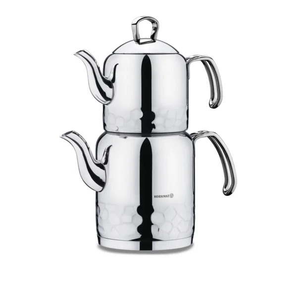 کتری و قوری 1.2 + 2.2 لیتر استیل براق ارنا کرکماز 227-01 | رابیما