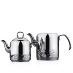 کتری و قوری 1.2 + 2.2 لیتر استیل براق ارنا کرکماز 227-01 | رابیما