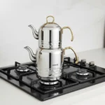 کتری و قوری 1.2 + 2.2 لیتر استیل براق ارنا کرکماز 227-02 | رابیما