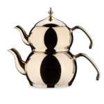 کتری و قوری 1.1 + 2.0 لیتر استیل براق هاندان کرکماز 222-02 | رابیما