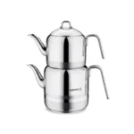 کتری و قوری 1.3 + 3.0 لیتر استیل براق مگا کرکماز 113 | رابیما