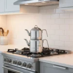 کتری و قوری 1.3 + 3.0 لیتر استیل براق مگا کرکماز 113 | رابیما