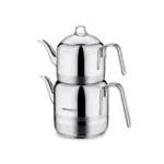 کتری و قوری 1.3 + 3.0 لیتر استیل براق مگا کرکماز 113 | رابیما