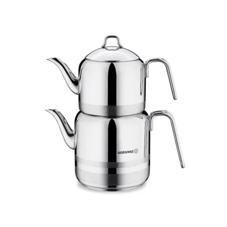 کتری و قوری 1.3 + 3.0 لیتر استیل براق مگا کرکماز 113 | رابیما