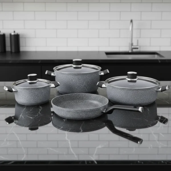 سرویس قابلمه 7 پارچه گرانیت طوسی پالما کرکماز 3919 | رابیما