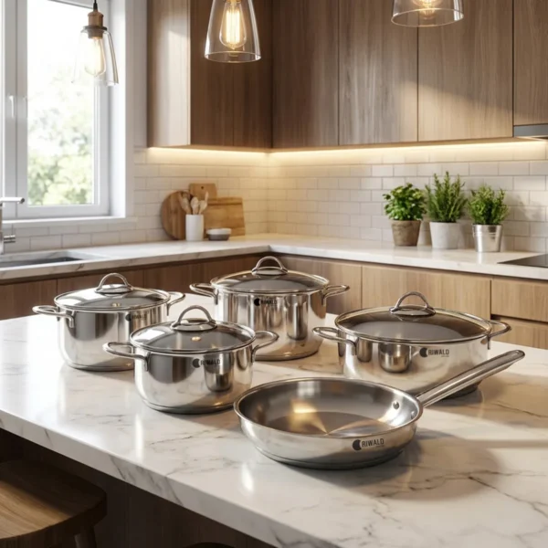 سرویس قابلمه 9 پارچه استیل براق لیورپول ریوالد 6801209-1021 | رابیما