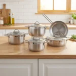 سرویس قابلمه 9 پارچه استیل مات و براق لیورپول ریوالد 6801209-1023 | رابیما