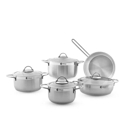 سرویس قابلمه 9 پارچه استیل مات و براق لیورپول ریوالد 6801209-1023 | رابیما