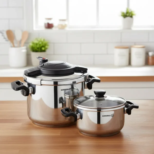 زودپز دوقلو 7.0 + 5.0 لیتر استیل براق آلیسا کرکماز 178 | رابیما