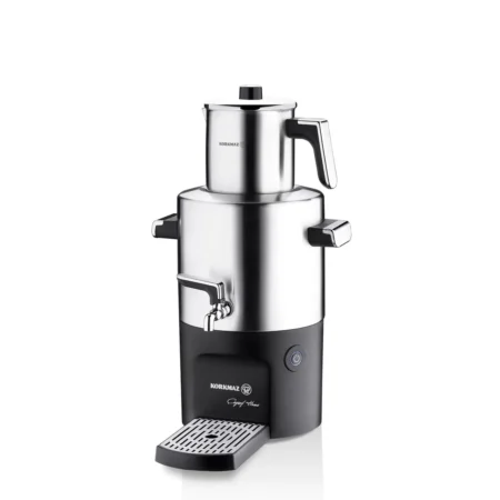 سماور برقی 2000 وات 1.3 + 3.7 لیتر استیل مات چای شف کرکماز 844 | رابیما