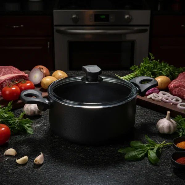 قابلمه نچسب 22*10.5 سانتی متر 3.7 لیتر مشکی منچستر ریوالد 6503122-0411 | رابیما