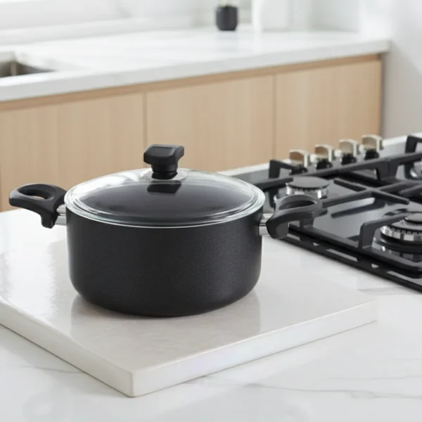 قابلمه نچسب 24*11.5 سانتی متر 4.8 لیتر مشکی منچستر ریوالد 6503124-0411 | رابیما