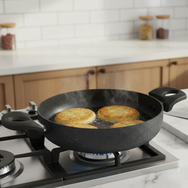 قابلمه کوتاه نچسب 24*6 سانتی متر 2.2 لیتر مشکی منچستر ریوالد 6504124-0411 | رابیما