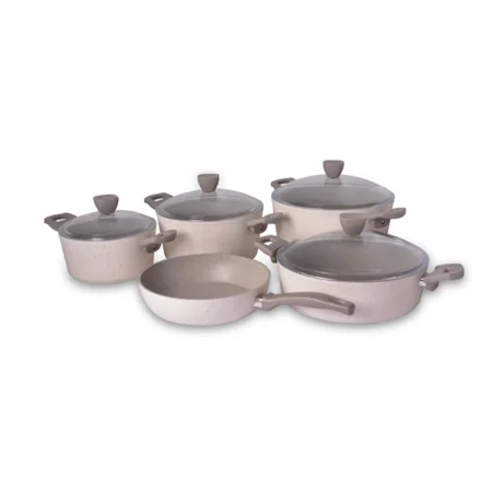 سرویس قابلمه 9 پارچه گرانیت کرم پریستون ریوالد 6501109-0315 | رابیما