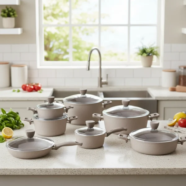 سرویس قابلمه 14 پارچه گرانیت بژ پریستون ریوالد 6501114-0306 | رابیما