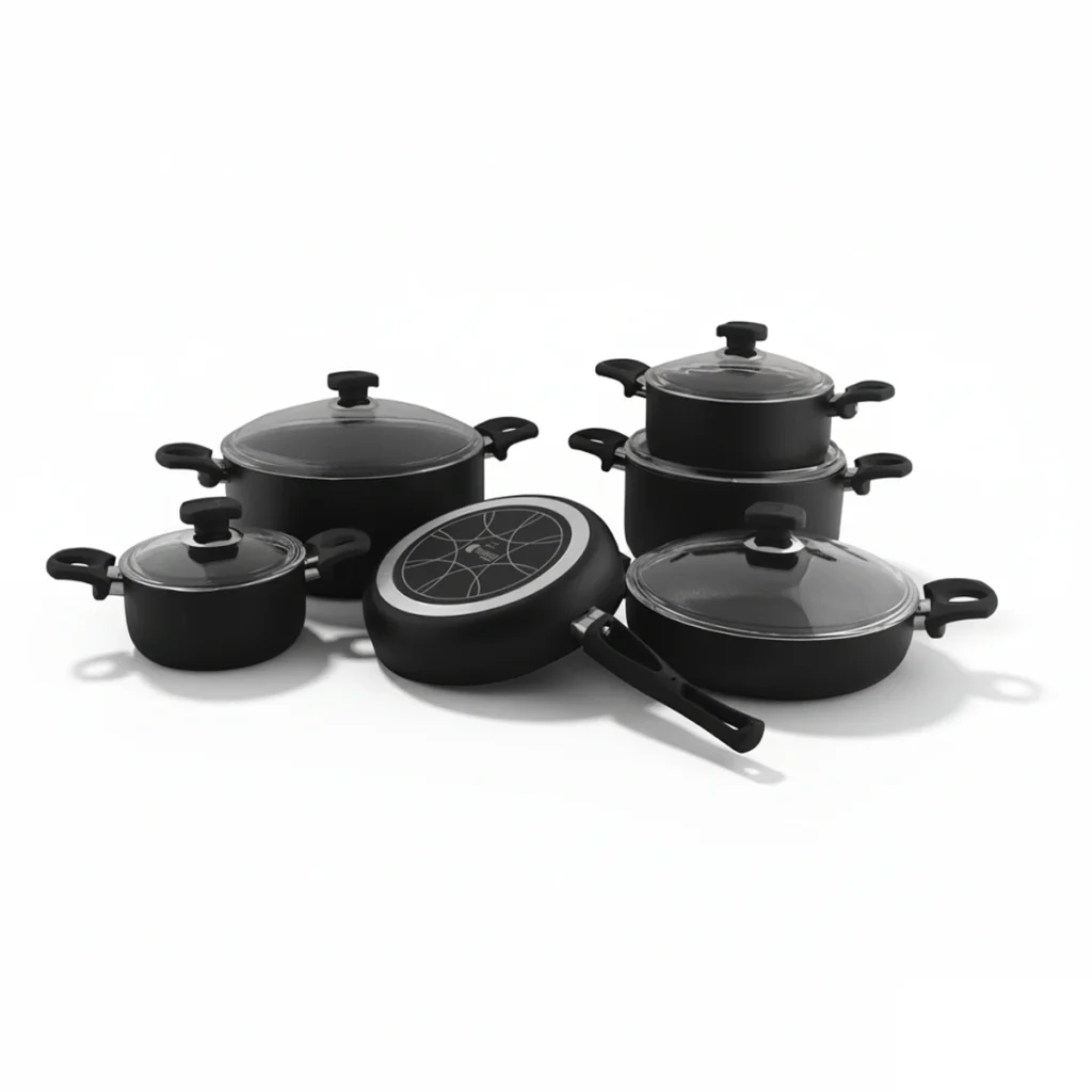 سرویس قابلمه 11 پارچه گرانیت مشکی یورک ریوالد 6501111-0101 | رابیما