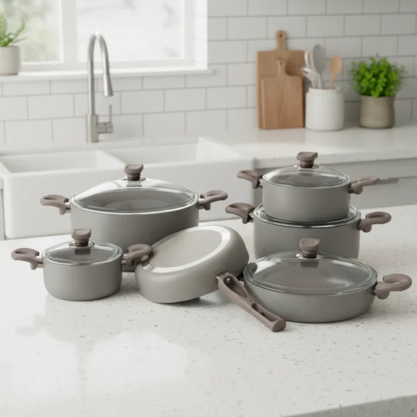 سرویس قابلمه 11 پارچه گرانیت بژ یورک ریوالد 6501111-0106 | رابیما