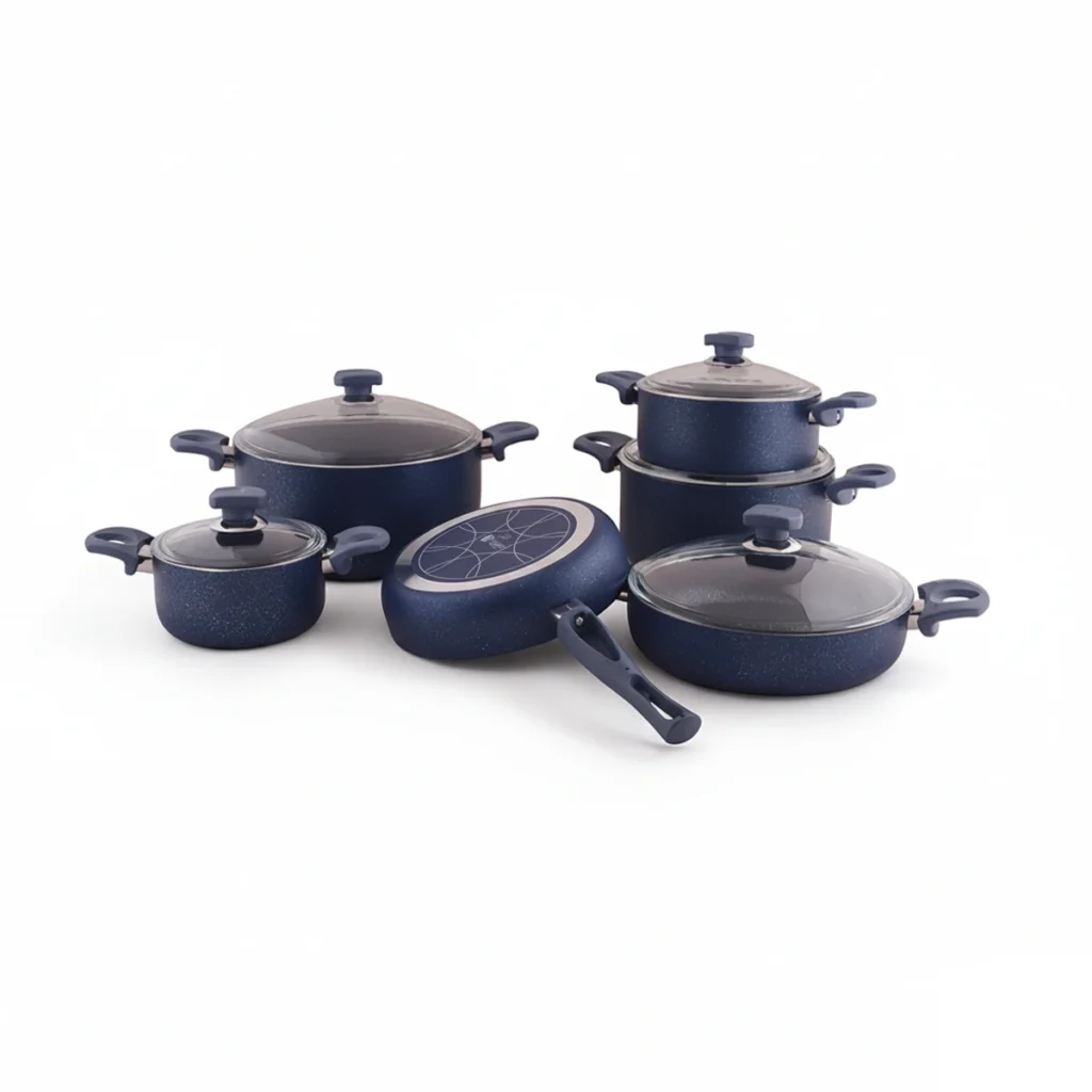 سرویس قابلمه 11 پارچه گرانیت آبی نفتی یورک ریوالد 6501111-0116 | رابیما