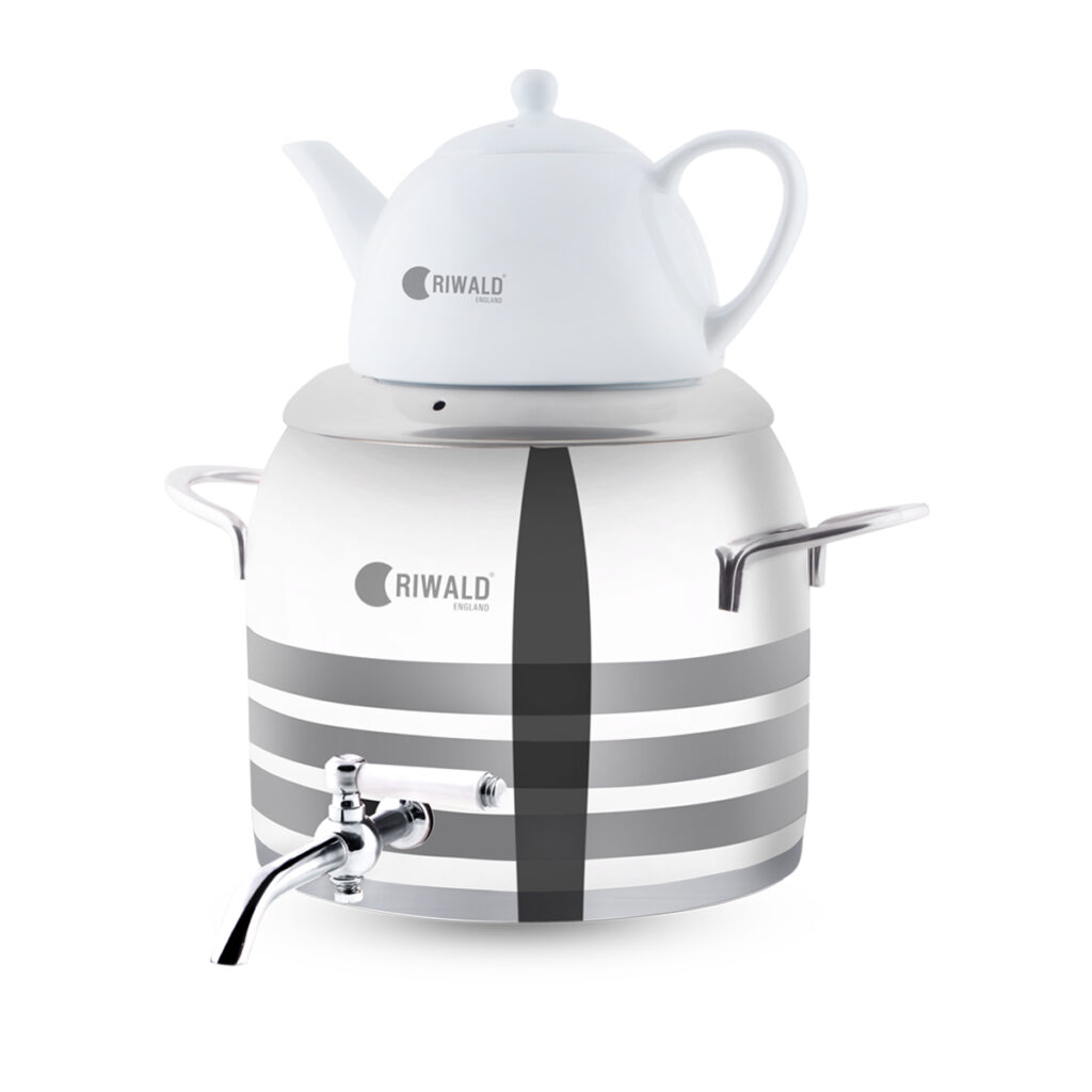 سماور روگازی 1.0 + 5.8 لیتر استیل براق لیورپول ریوالد 6818126-1022 | رابیما