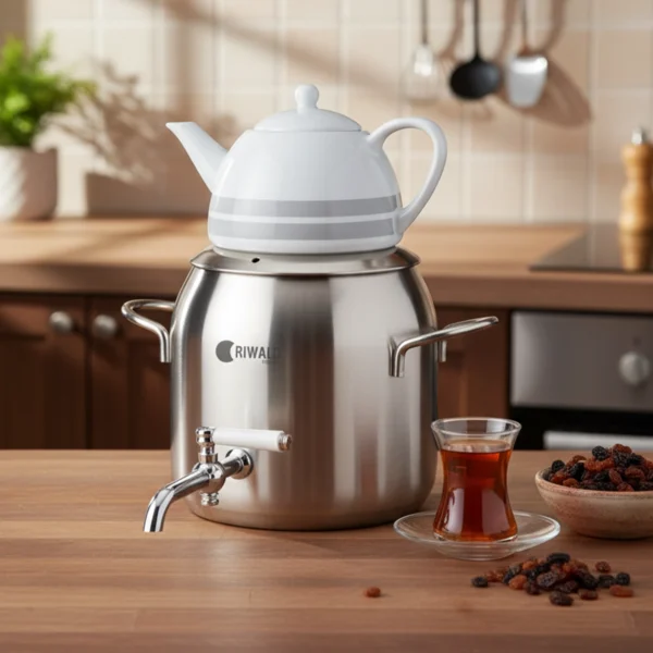 سماور روگازی 1.0 + 4.8 لیتر استیل مات لیورپول ریوالد 6818135-1020 | رابیما