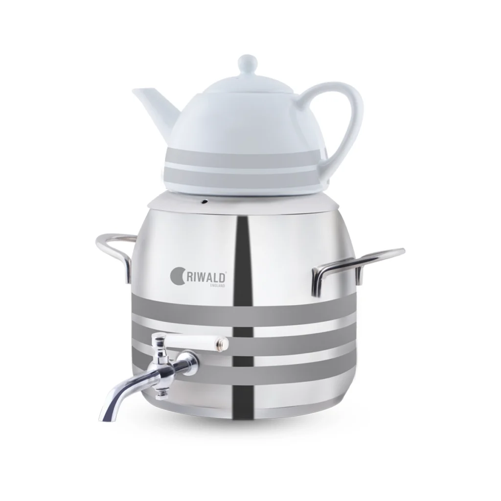 سماور روگازی 1.0 + 4.8 لیتر استیل براق لیورپول ریوالد 6818135-1022 | رابیما