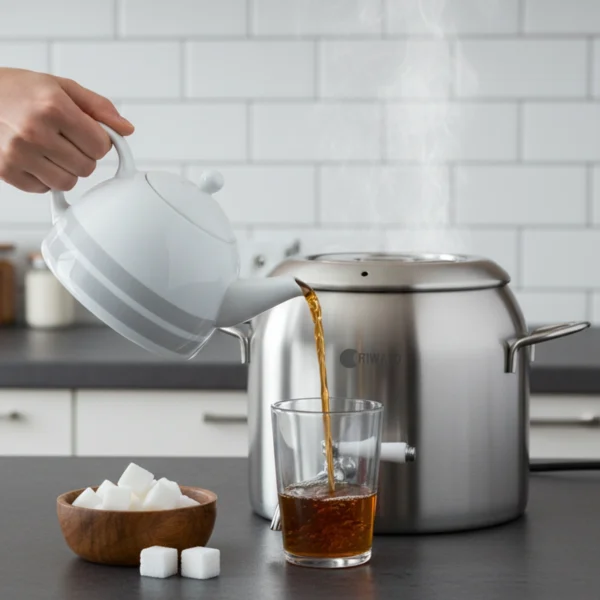 سماور روگازی 1.0 + 5.8 لیتر استیل مات لیورپول ریوالد 6818136-1020 | رابیما