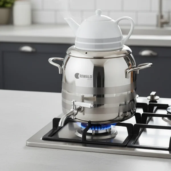 سماور روگازی 1.0 + 5.8 لیتر استیل براق لیورپول ریوالد 6818136-1022 | رابیما