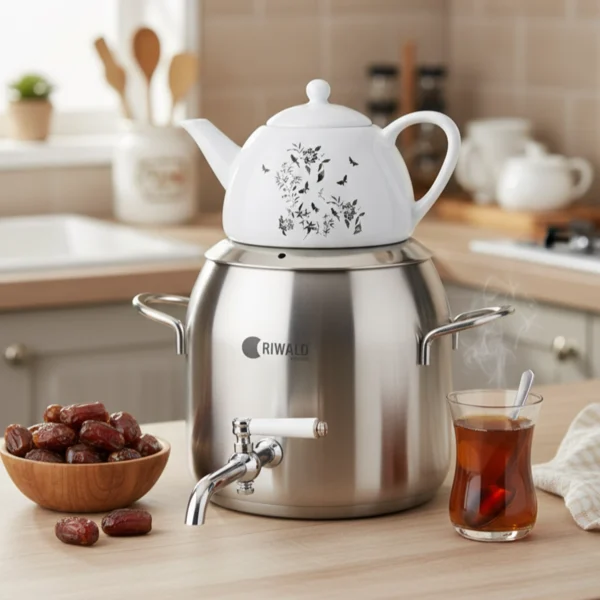 سماور روگازی 1.0 + 4.8 لیتر استیل مات لیورپول ریوالد 6818155-1020 | رابیما