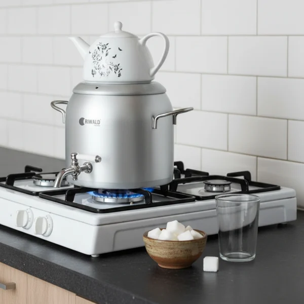 سماور روگازی 1.0 + 5.8 لیتر استیل مات لیورپول ریوالد 6818156-1020 | رابیما