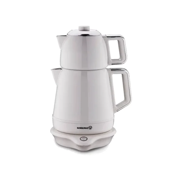 چای ساز اتوماتیک برقی 2000 وات 1.2 + 1.7 لیتر وانیلی دمیکس کرکماز 332-05 | رابیما