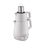 چای ساز اتوماتیک برقی 2000 وات 1.2 + 1.7 لیتر وانیلی دمیکس کرکماز 332-05 | رابیما