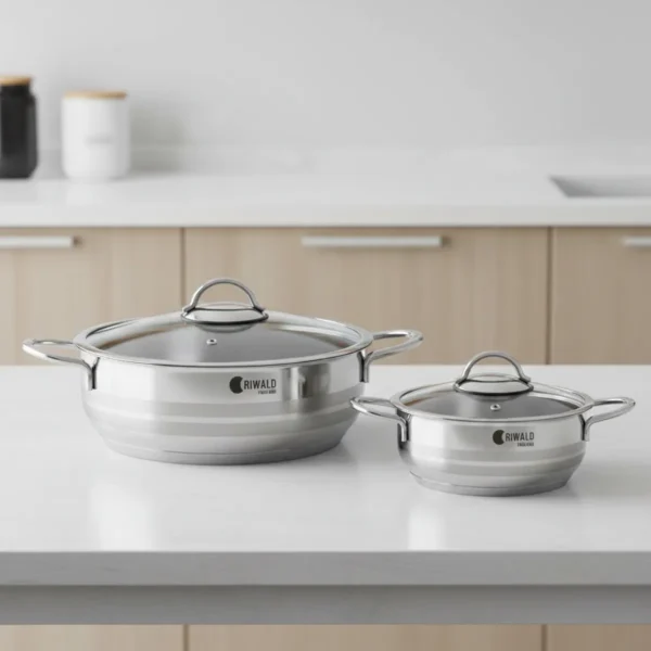 قابلمه کوتاه 28*8.5 سانتی متر 3.9 لیتر استیل براق لیورپول ریوالد 6804228-1022 | رابیما