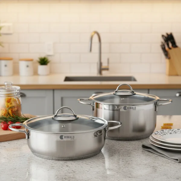 قابلمه کوتاه 28*8.5 سانتی متر 3.9 لیتر استیل مات لیورپول ریوالد 6804228-1023 | رابیما