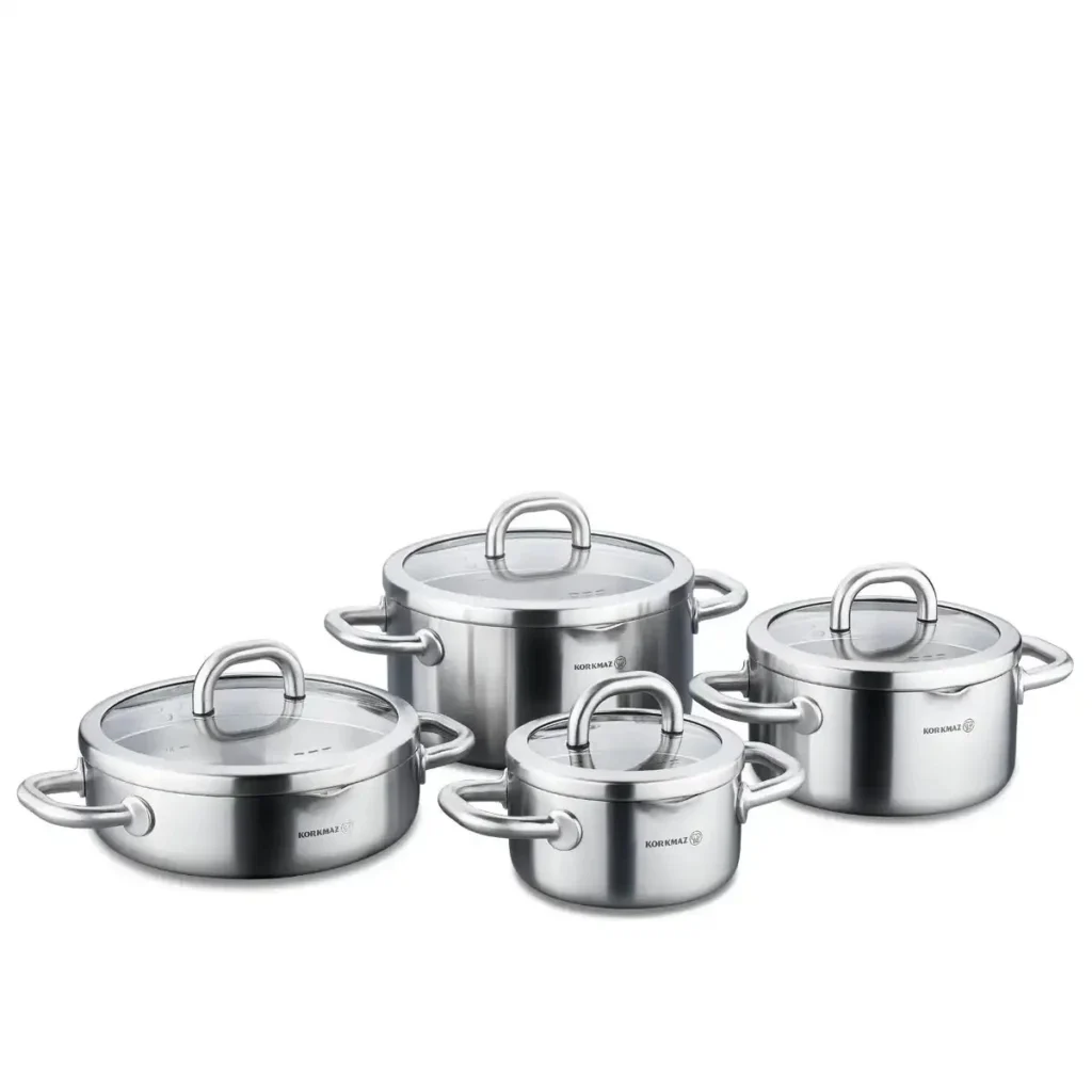 سرویس قابلمه 8 پارچه استیل مات آلبا کرکماز 2795 | رابیما