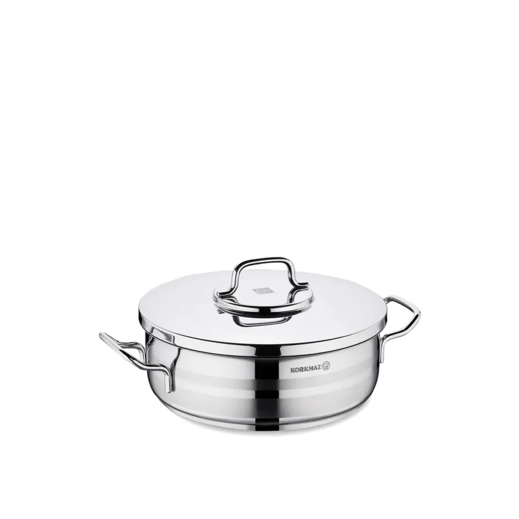 قابلمه کوتاه 24*8 سانتی متر 3.5 لیتر استیل براق آسترا ۲ کرکماز 2034 | رابیما