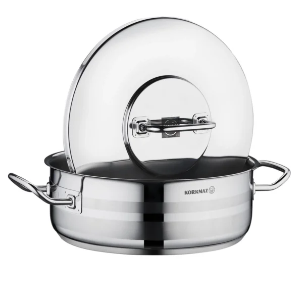 قابلمه کوتاه 32*13 سانتی متر 10.25 لیتر استیل براق آسترا ۲ کرکماز 2038 | رابیما