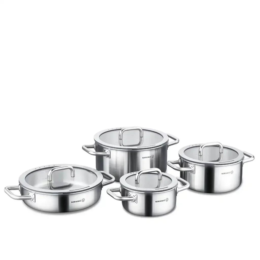 سرویس قابلمه 8 پارچه استیل مات آئورا کرکماز 2794 | رابیما