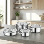 سرویس قابلمه 8 پارچه استیل مات آئورا کرکماز 2794 | رابیما