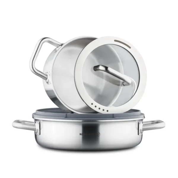 سرویس قابلمه 8 پارچه استیل مات آئورا کرکماز 2794 | رابیما