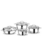 سرویس قابلمه 8 پارچه استیل براق لیا کرکماز 2785 | رابیما