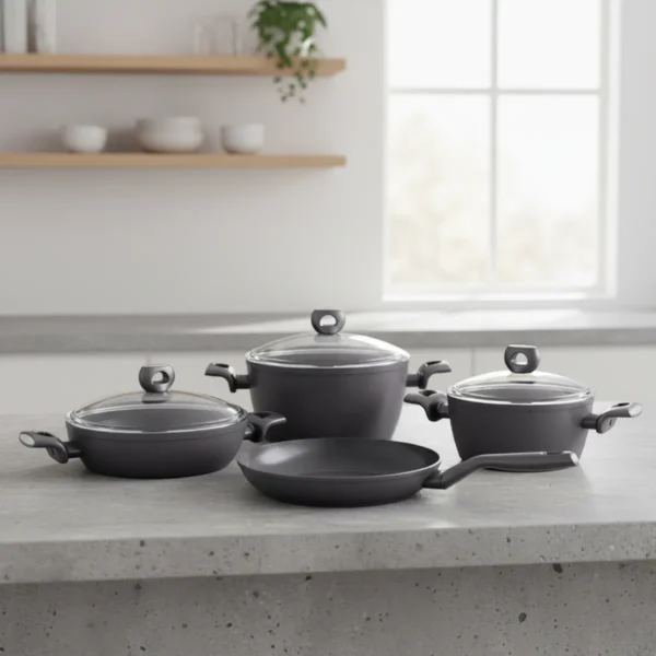 سرویس قابلمه 7 پارچه سرامیک طوسی نورا کرکماز 3942 | رابیما