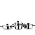 سرویس قابلمه 8 پارچه استیل براق پرا کرکماز 2087 | رابیما