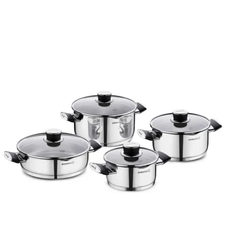 سرویس قابلمه 8 پارچه استیل براق پرا کرکماز 2087 | رابیما