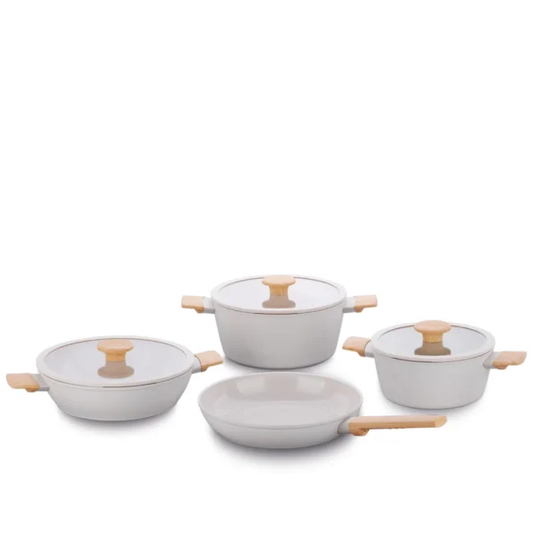 سرویس قابلمه 7 پارچه سرامیک وانیلی سراویتا کرکماز 2793 | رابیما